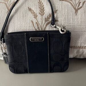 Coach Black Signature Clutch Wristlet